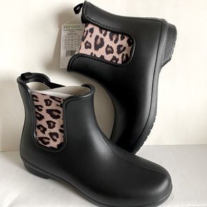 COPY - Crocs Womens Leopard Cheetah Freesail Chelsea Waterproof Boots Boots 11